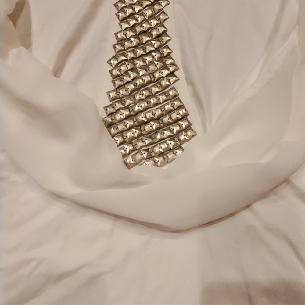 Off White Racerback and Rhinestone Top - Picture 6 of 7